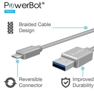 美國聲霸PowerBot PB303 高速傳輸充電線TYPE-C 充電線 1.2m 強強滾2.1a 5G