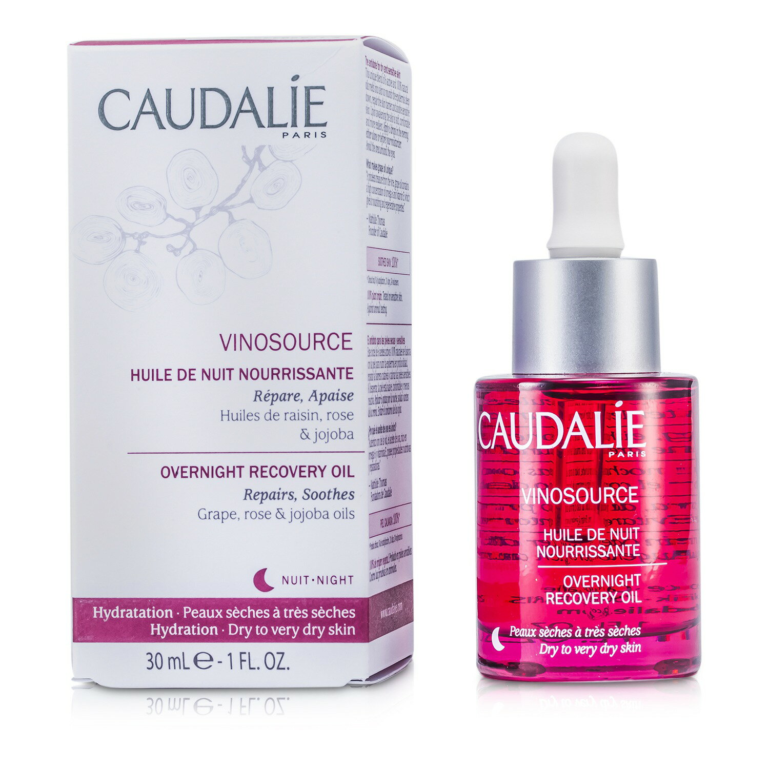 歐緹麗 Caudalie - 葡萄籽晚間滋潤護理油(乾性至極乾性肌膚) Vinosource Overnight Recovery Oil
