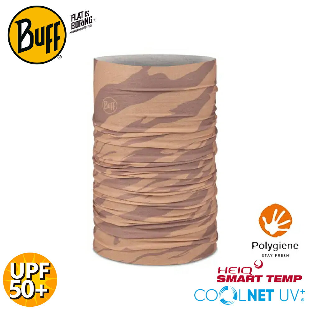 【BUFF 西班牙 Coolnet 抗UV頭巾《橙光曠野》】135727-018/圍脖/帽子/口罩/圍巾/眼罩/萬用魔術頭巾