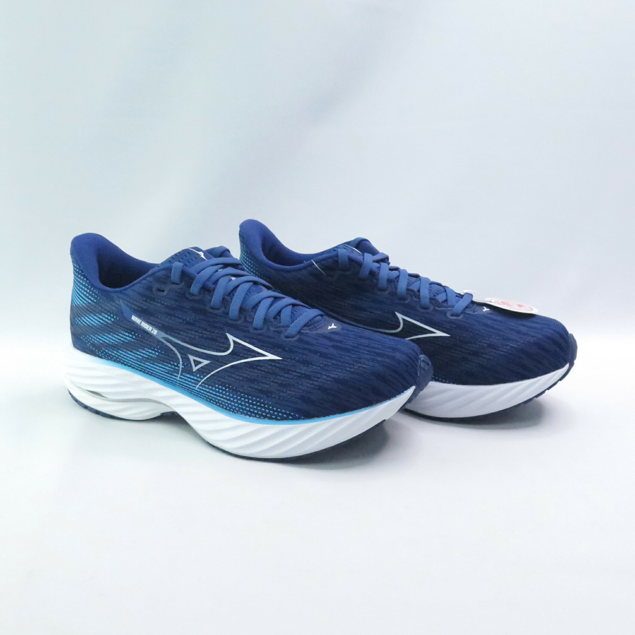 Mizuno J1GC240406 WAVE RIDER 28 SW 男慢跑鞋4E超寬楦藍