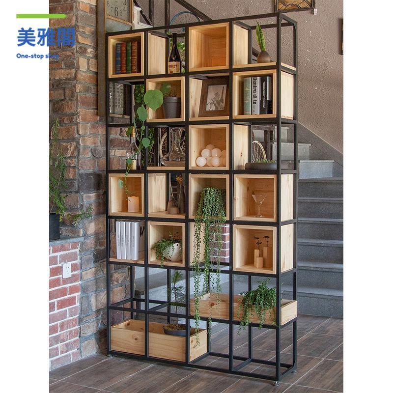 廠家直出 置物架 隔斷 收納架 展示架 多層架 鐵藝辦公室屏風花架餐廳裝飾玄關架客廳工業風網紅書架 工廠現貨 八折下殺syeb