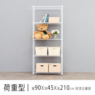 倉庫架/置物架 荷重型 90x45x210公分五層烤漆波浪收納架 dayneeds