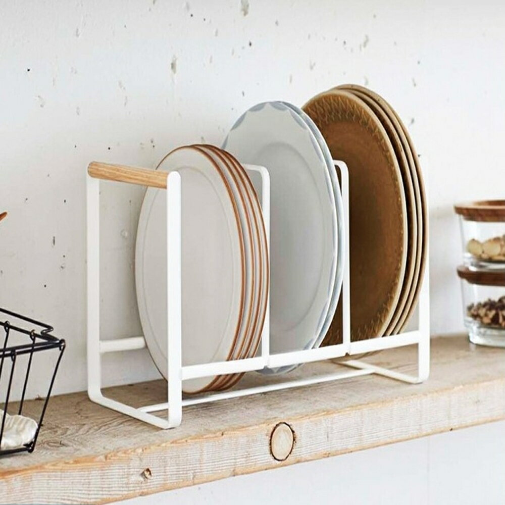 日式鐵藝餐具碟子碗碟瀝水收納架簡約廚房盤子餐盤三格置物架 雙十二購物節