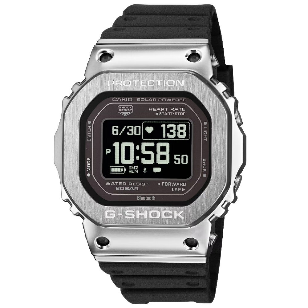 CASIO卡西歐 G-SQUAD  GM-H5600 系列 GM-H5600-1  追蹤睡眠 血氧儀 多功能運動方形腕錶 黑銀色 44mm｜樂天領券現折★全館特惠中★指定刷卡回饋10% 0