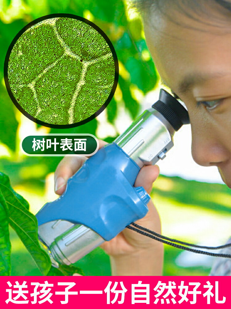 顯微鏡 手持顯微鏡六一兒童節科學小學生生物高倍1200倍家用實驗套裝『XY23340』