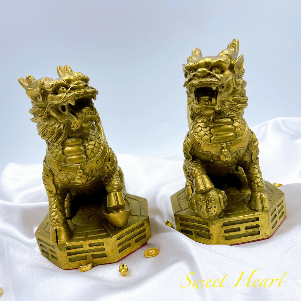 Sweet Heart 田芯開運精選 💯銅麒麟 麒麟踩八卦 麒麟 鎮宅  僻邪化煞 風水擺件 旺事業 含開光