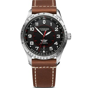 VICTORINOX 瑞士維氏 Airboss Black Edition 自動上鏈機械三針腕錶(VISA-241973)-42mm-黑面皮革【刷卡回饋 分期0利率】