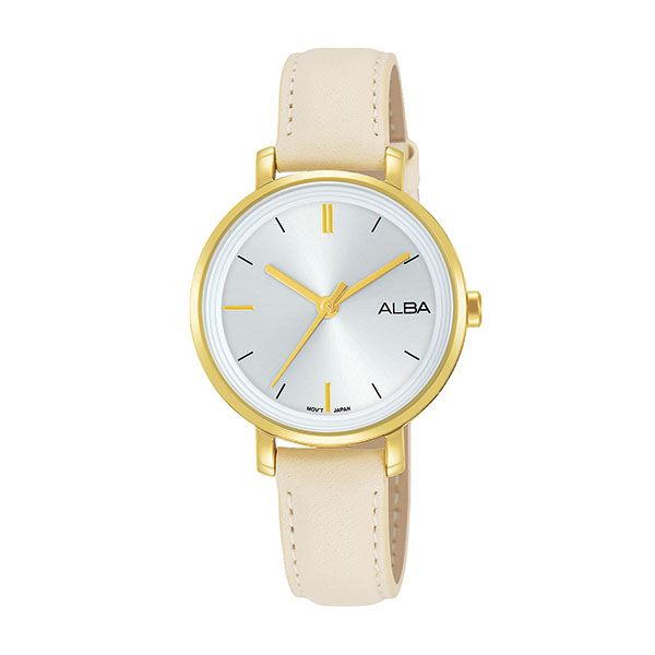 ALBA VJ21-X125W(AH8488X1)氣質女孩時尚腕錶/米黃 32mm