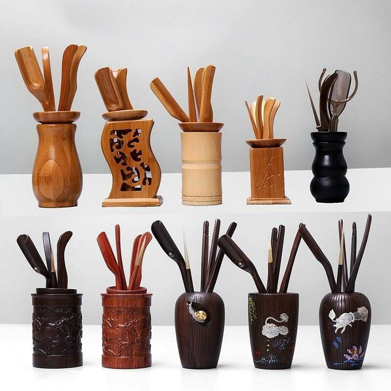六君子套裝茶道 功夫茶具茶匙竹子工具整套喝茶茶勺茶桶配件夾子