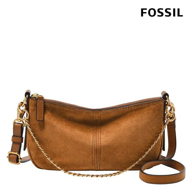 送禮首選★FOSSIL Jolie 真皮法棍包-咖啡色 ZB1868216【美國時尚品牌】 附防塵袋+提袋【全館滿額折價★FOSSIL全系列包夾送美妝蛋】
