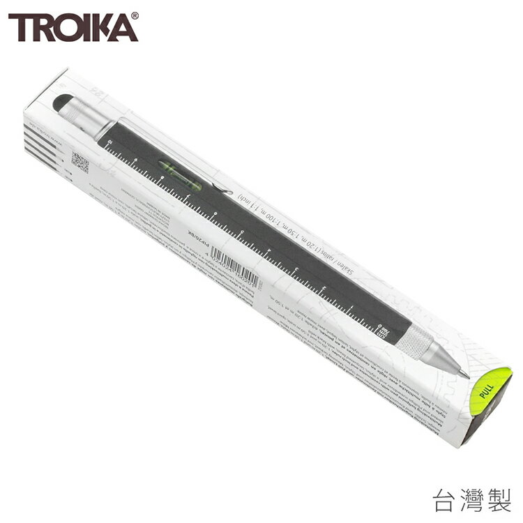 耀您館(臺灣製)德國TROIKA多功能5合1工程筆PIP20/BK深黑含觸控筆起子尺規水平儀原子筆多用途筆隨身筆工具筆【全館299超取免運】【APP下單點數4倍送】