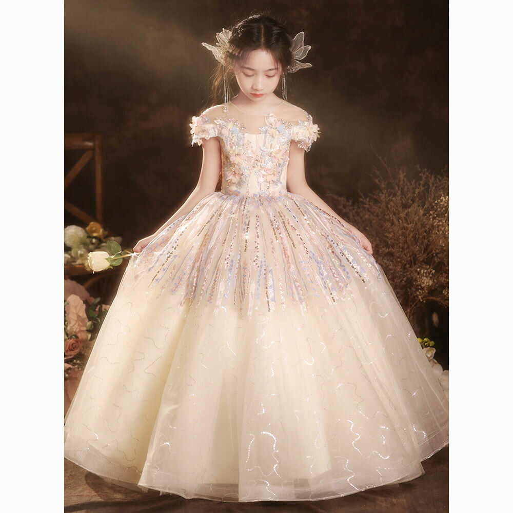 女童禮服高階輕奢小眾兒童生日公主裙花童主持人洋氣鋼琴演奏夏季