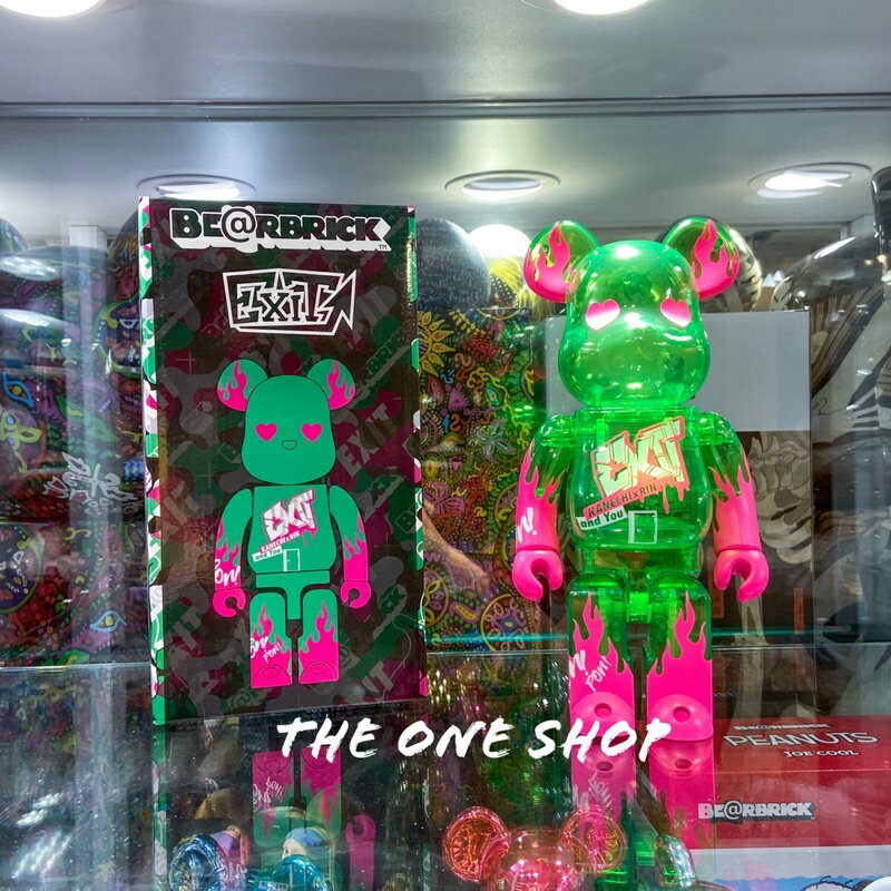 TheOneShop BE@RBRICK EXIT 綠色 透明 果凍熊 日本 搞笑藝人團體聯名 庫柏力克熊 400%