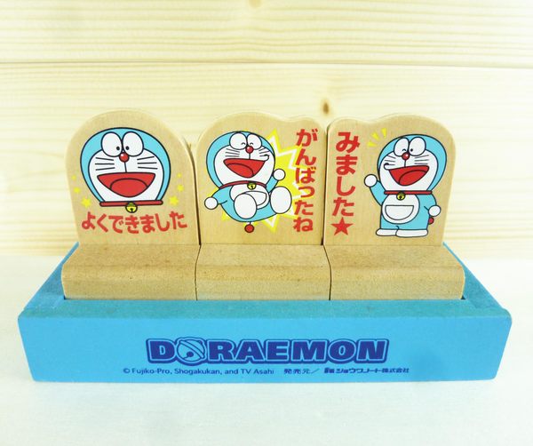 【震撼精品百貨】Doraemon 哆啦A夢 木頭印章3入【共1款】 震撼日式精品百貨