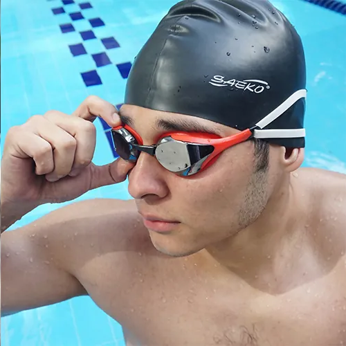 HY SPORT【SAEKO】 COOIS 素色矽膠泳帽 泳帽 黑/藍色