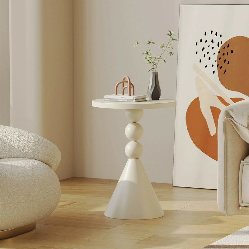 APP下單享點數9% 沙發邊幾小戶型奶油風家用客廳圓形創意茶幾現代簡約床邊桌小桌子