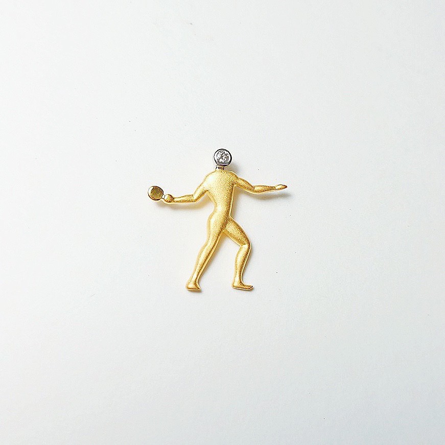 FAR EAST Jewelry & Co. /黃K金墜飾(不含鍊)- 桌球選手
