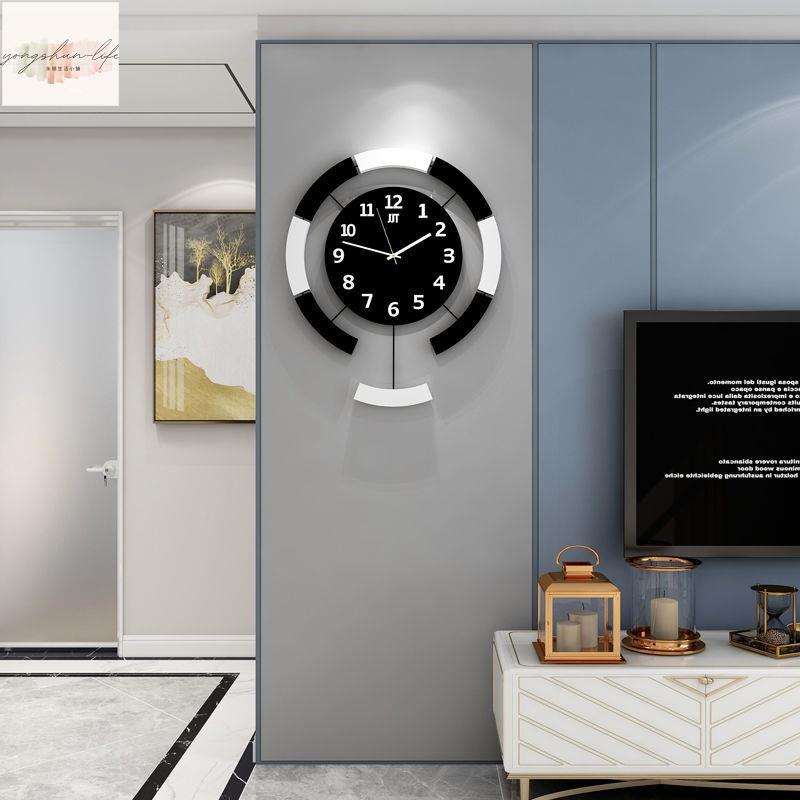網紅現代鐘錶掛鐘家用掛牆客廳創意北歐裝飾掛錶個性藝術靜音時鐘 VZMJ