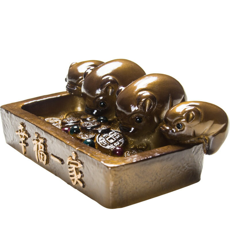 茶寵擺件精品可養變色可愛小豬喝水擺件創意茶臺茶盤金蟾茶具配件 4