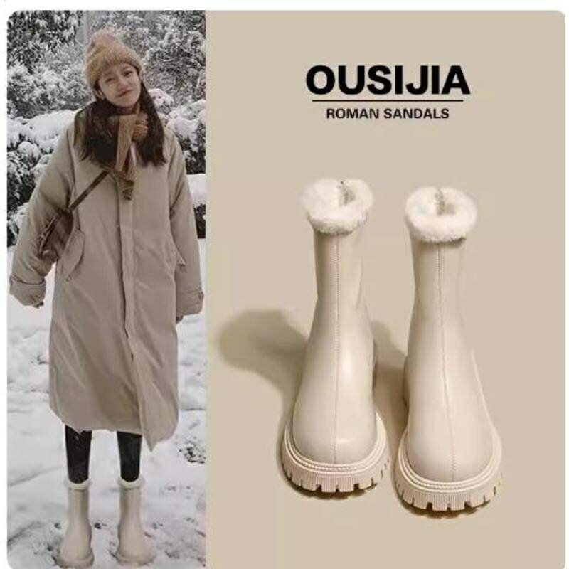 免運 日系 雪靴 雪地靴 女 2024新款 冬季 女鞋 加絨加厚 女靴子 厚底 小短靴 保暖冬鞋 棉鞋 防水 抗寒 0