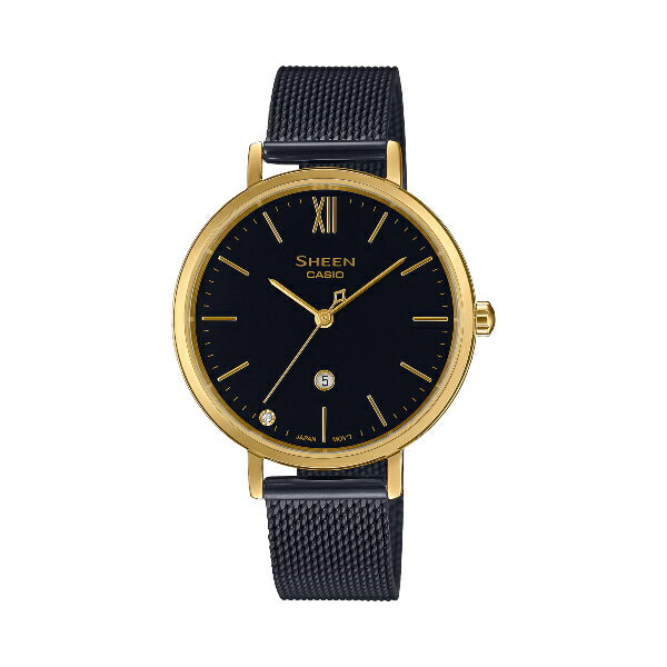 CASIO 卡西歐 SHE-4539BGM-1A 華麗優雅風格設計腕錶 黑、金色 34mm｜樂天全館特惠中★指定刷卡回饋10%