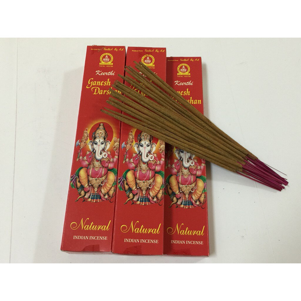 [綺異館] 印度香 財神 40克 花香 印度象神 甘尼許 Keerthi Ganesh Darshan 招財香
