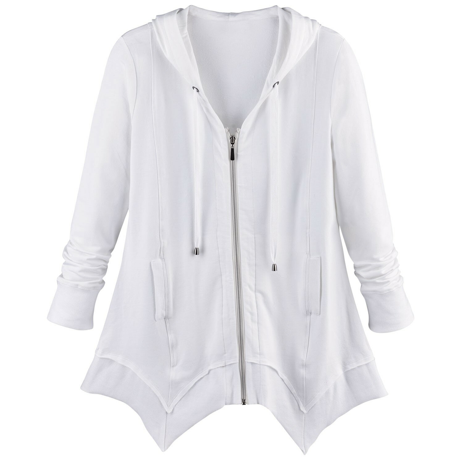 women's tunic hoodie zip up