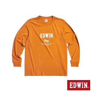 EDWIN 東京散策系列 珍珠奶茶長袖T恤-男女款 黃褐色
