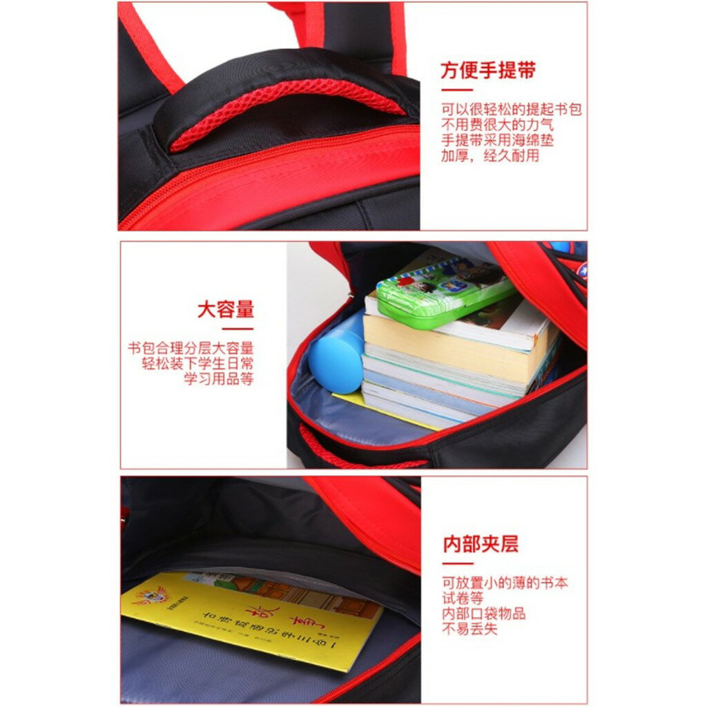櫻桃嚴選 大班/國小1-6年級 英雄聯盟護脊護背 國小書包 蜘蛛人 蝙蝠俠 美國隊長 超人 雙肩書包 小學生書包背包 8