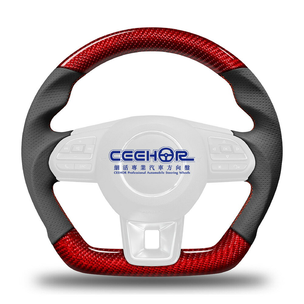 [細活方向盤] 紅色碳纖維款 ZS HS MG 變形蟲方向盤