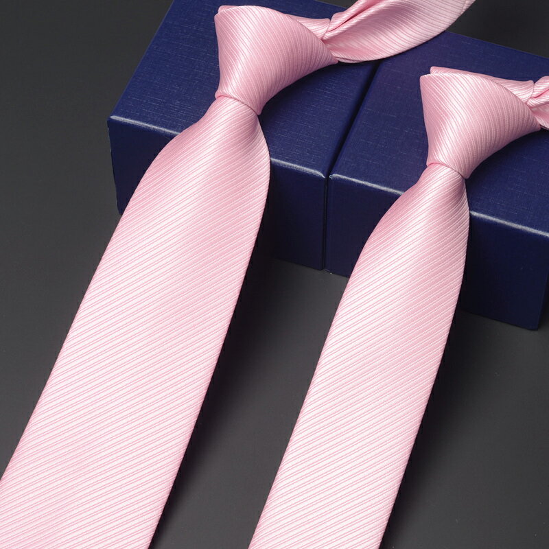粉紅色純色男士商務正裝8cm 女韓版窄6cm休閑新郎結婚領帶禮盒裝