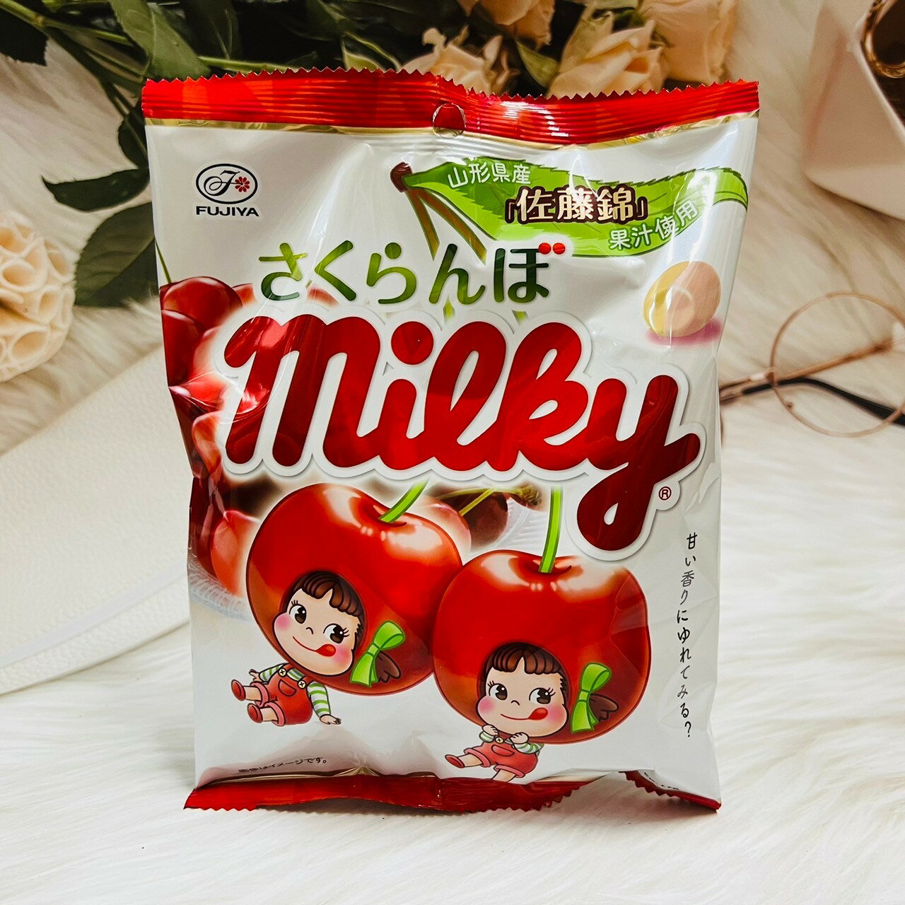日本 Fujiya 不二家 佐藤錦 櫻桃風味 牛奶糖 68g 櫻桃味牛奶糖 櫻桃糖