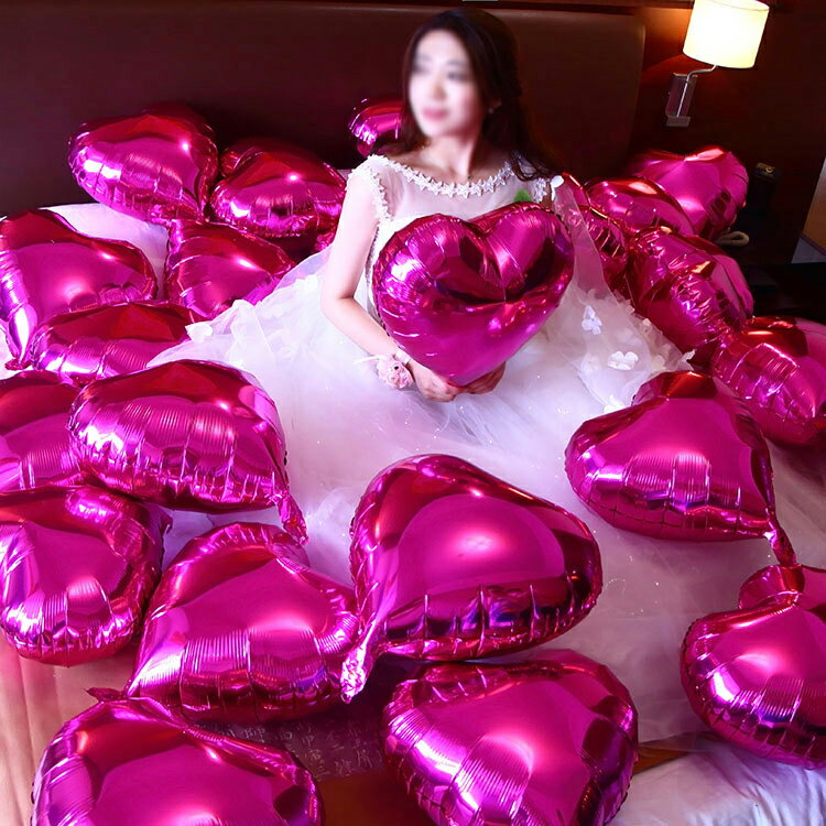 結婚慶用品婚房佈置鋁箔鋁膜氣球婚禮裝飾愛心形商場櫥窗場景佈置