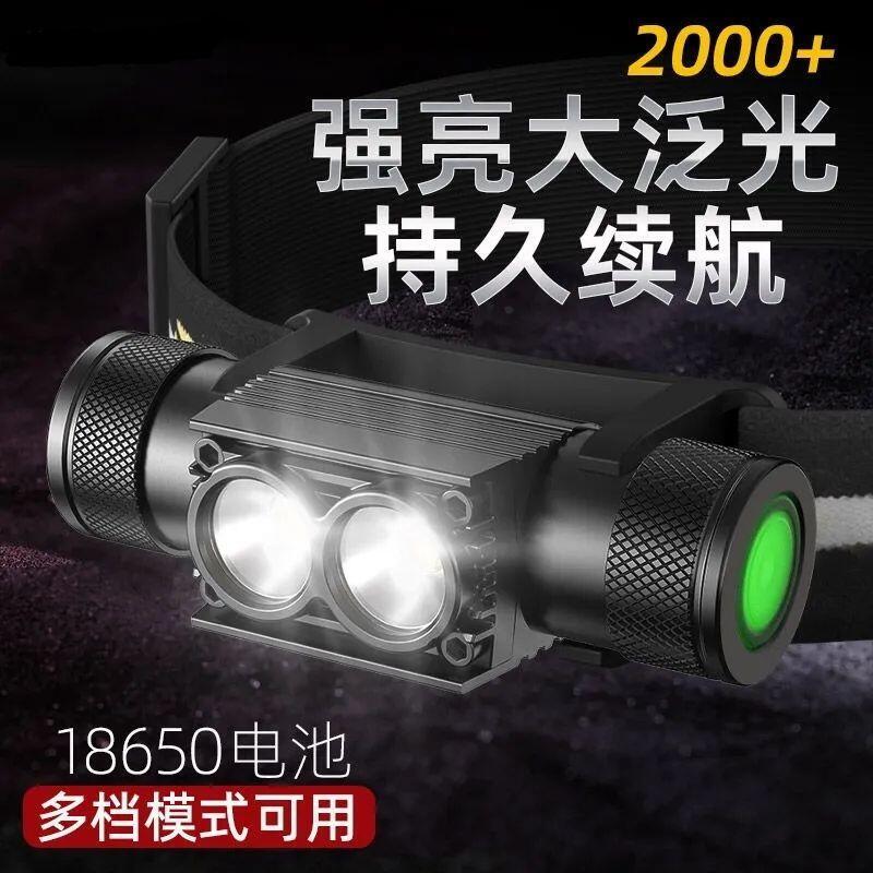 鋁合金SST40燈珠強光充電礦頭燈 輕便頭戴式強光跑步登山夜釣騎行