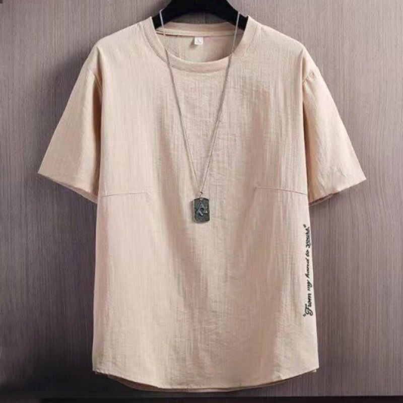 大尺碼30-125公斤男裝上衣夏季新款短袖男加大加寬遮肚子顯瘦ins風韓版百搭刺繡印花短袖