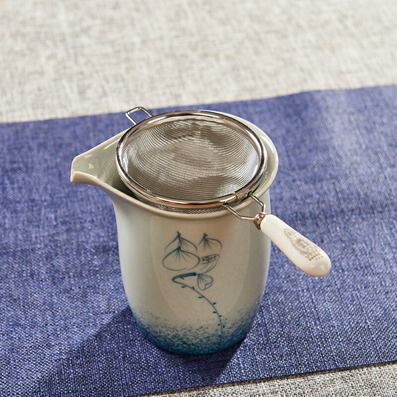 日式304不銹鋼茶具茶葉過濾網 功夫茶漏器茶濾創意濾茶器茶道配件 2