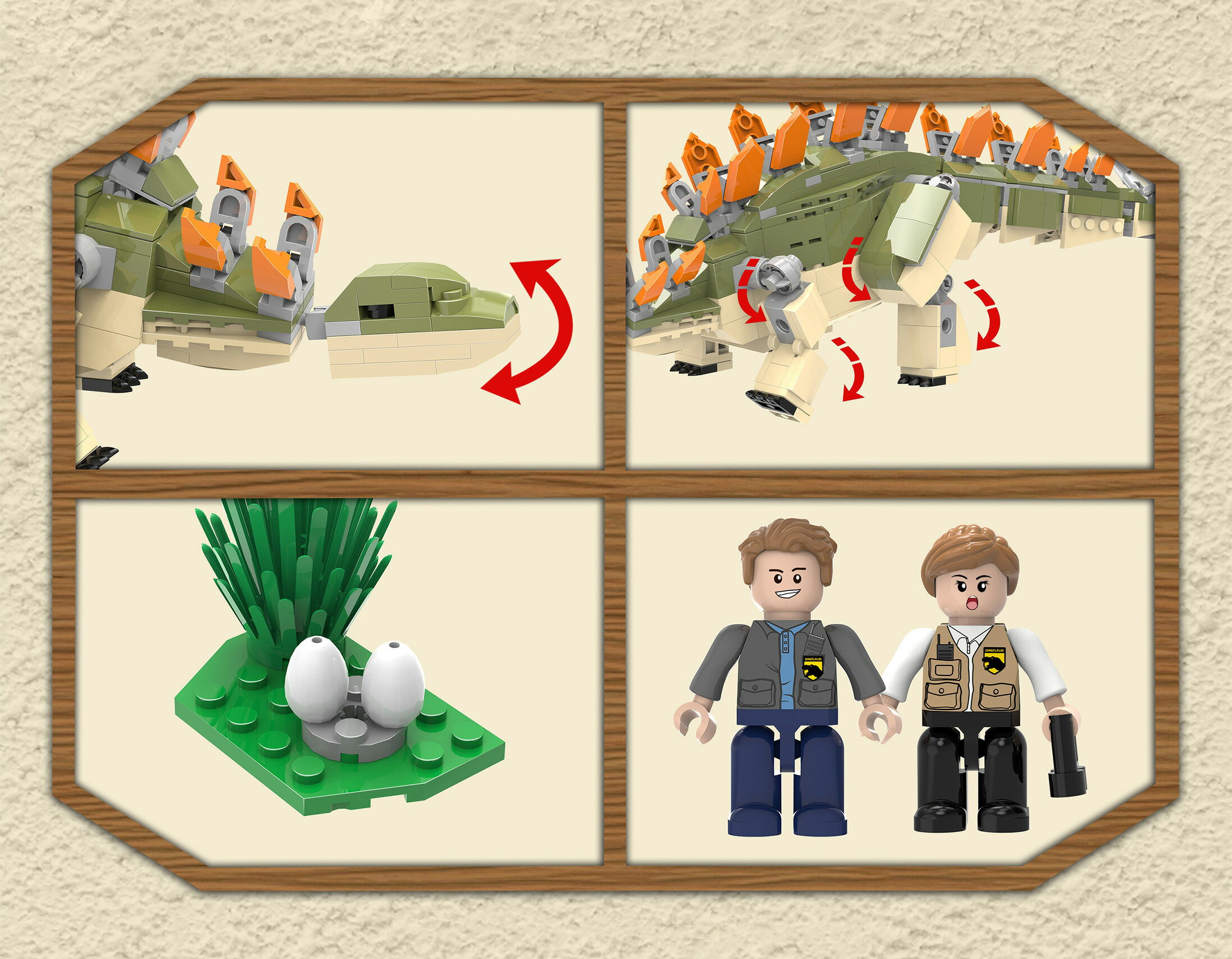 【BanBao邦寶積木楚崴】- EW-1010  侏儸紀系列-劍龍探險組合 3