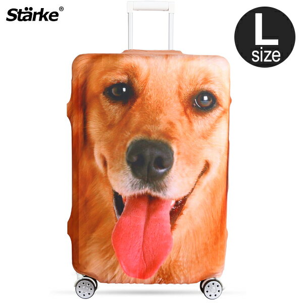 <br/><br/>  E&J【015001-01】Starke 高彈性行李箱套 -黃金獵犬(L)；適用適用27-30吋/防塵套/行李箱保護套<br/><br/>
