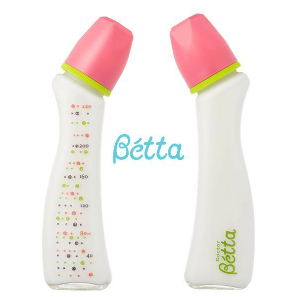 日本 Dr. Betta奶瓶 Jewel G3-ECUBO 240ml-粉紅色 (耐熱玻璃)
