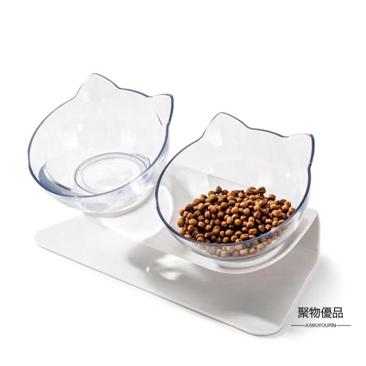狗碗狗盆狗飯盆狗狗喝水寵物喂食飲水雙碗貓咪用品【聚物優品】