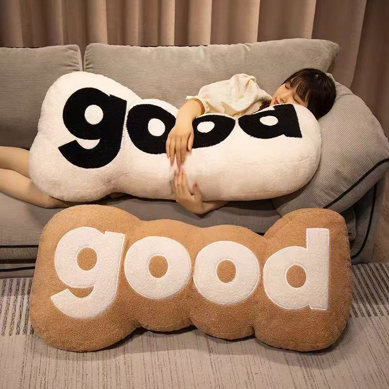 抱枕 靠枕 個性創意good沙發字母抱枕毛絨玩具長條抱枕送女生床上靠枕可拆洗S0104快速出貨