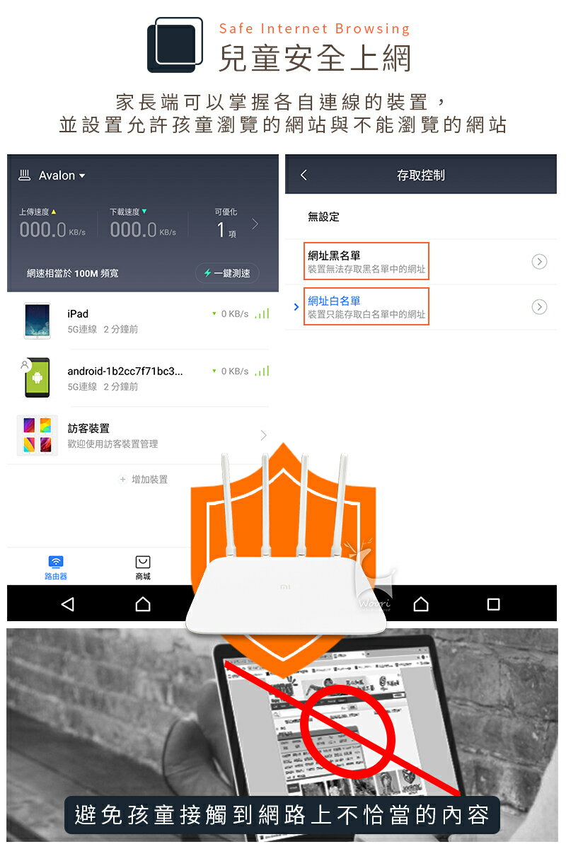 小米路由器4a 千兆版 網路分享器 路由器 四天線 支援2.4G/5G 雙頻路由器 智慧限速 兒童安全上網 防止盜連 4