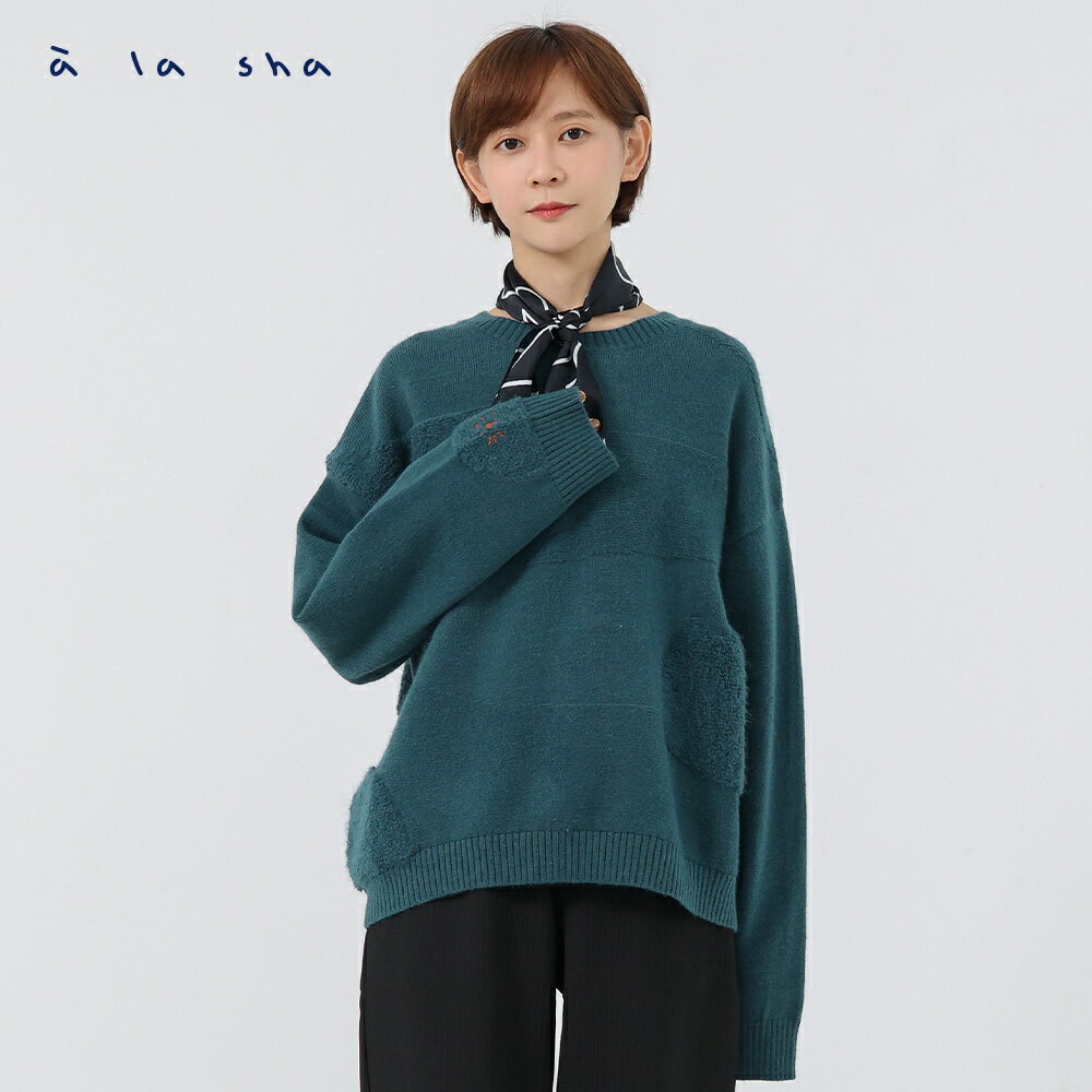 a la sha 貓咪在哪裡溫暖針織上衣