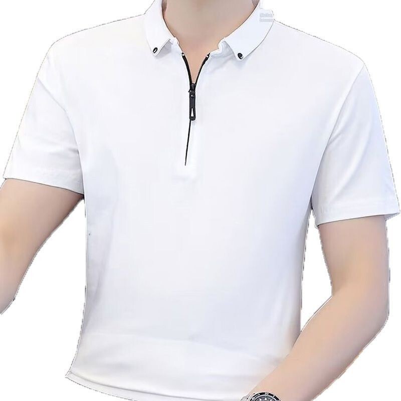 高階翻領POLO衫男|大尺碼40-120公斤男裝上衣|夏季新款男裝POLO衫|青春潮流短袖上衣|修身薄款上衣|帶領短袖衫