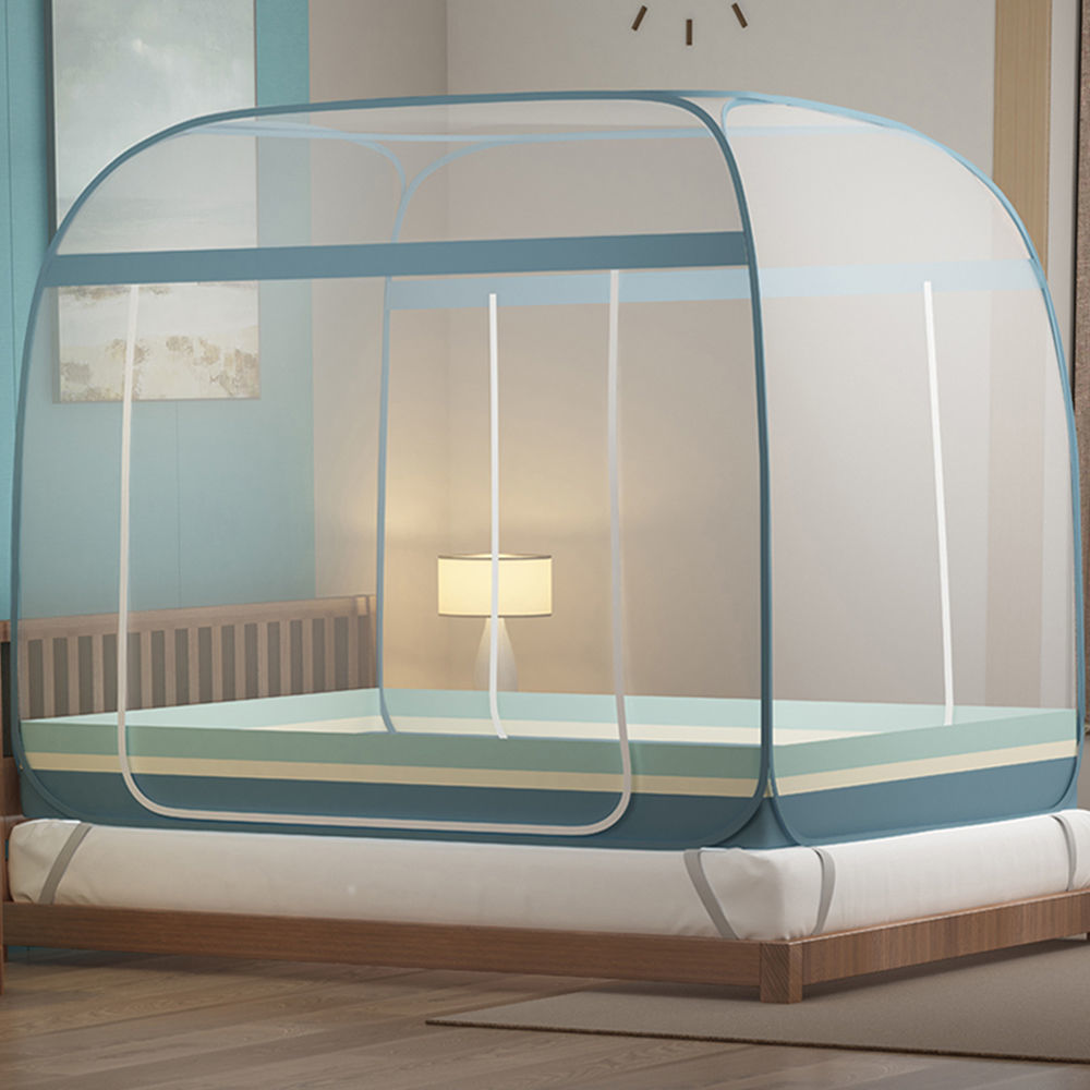 加密方頂蚊帳蒙古包免安裝雙人床家用1.8米1.5m學生宿舍單人0.9米