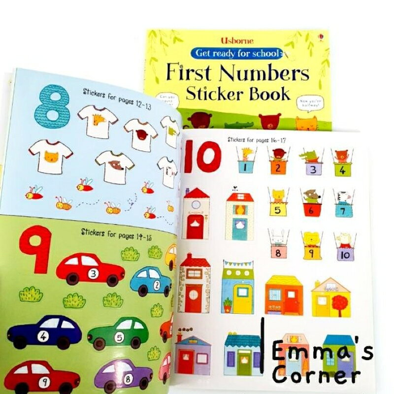 《出清》Usborne Get Ready for School First Numbers Sticker Book 貼紙書＊夏日微風 ...