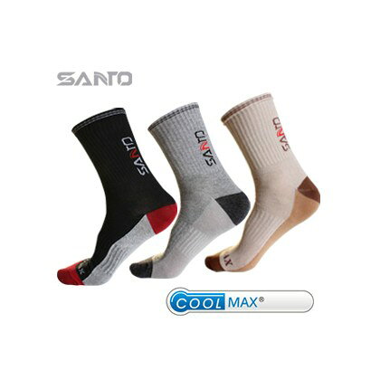 山拓santo男款COOLMAX襪子城市戶外休閑中筒薄襪吸濕速幹