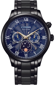 CITIZEN 星辰錶 Eco-Drive 極光月相時尚大錶面腕錶(AP1055-87L)-42mm-藍面鋼帶【刷卡回饋 分期0利率】【跨店APP下單最高20%點數回饋】