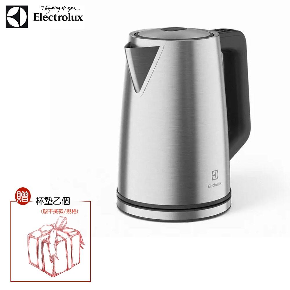 【贈造型杯墊】Electrolux 伊萊克斯   1.7L 智能溫控快煮壼 電茶壺 不鏽鋼色 E5EK1-51ST