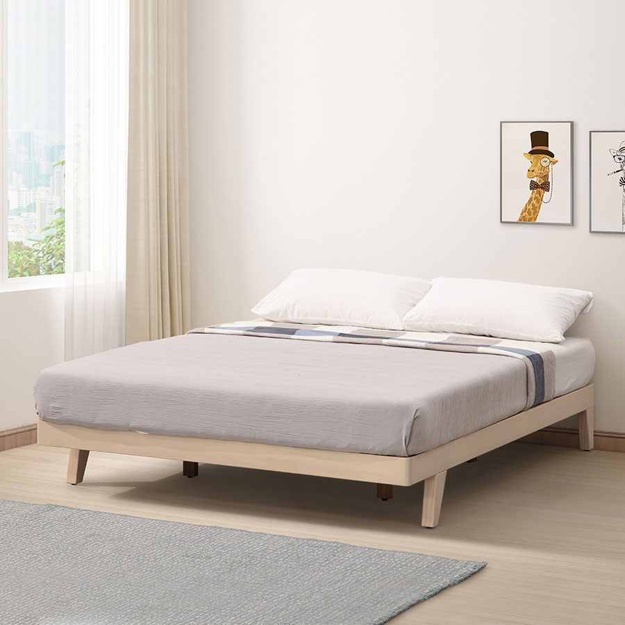 147艾森實木床底-6x7尺(灰白色) 實木製造、低甲醛、雙人特大、雙人床架、king size【myhome8居家無限】★APP下單享點數4% 1